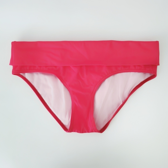 ASOS Swim Bikini Bottom Foldover Pink Size 8 - Picture 2 of 5